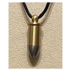 Bullet Pendant $199.00 – Bronze/white bronze. No chain included.