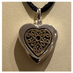 Heart Pendant - Sterling silver with 14K gold insert. No chain included.